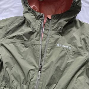 Columbia Omni-Tech Waterproof Hooded Jacket Youth Large Green